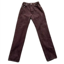 VTG 80's Boy s Classic Wrangler Chocolate Brown Straight Denim Jeans - 25 Waist