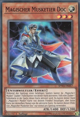 YuGiOh Magischer Musketier Doc SPWA-DE017 Super Rare Excellent 1st
