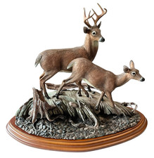 On The Alert Deer Sculpture Bruce Miller Curtis Christensen Danbury Mint
