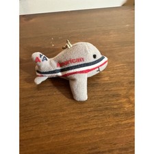 American Airlines Airplane Plush Keychain Souvenir Travel Gift