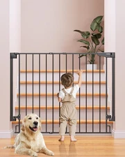 Cumbor 34" Extra Tall Baby Gate Hardware Mounted Stairs 29-43" #R043