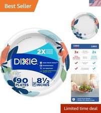 Modern Soak-Proof  Cut-Resistant 90-Count Disposable Plates, 2X Stronger Design