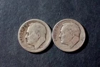 Two  Roosevelt Dimes  1946D 1947D Good Cond 90% Silver   Lot ROOS  064