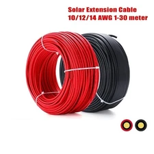 PV Cable 2.5/4/6mm² 10-14AWG 1-30M Wire with Panel Connector Stecker Set