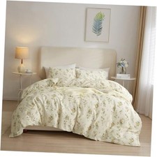 Botanical Floral Duvet Cover Twin Chic Yellow Twin 68"x86" A Yellow Floral