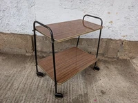 Serving Cart Tea Cart Walnut 60s Table Side Table Brass Mid Century 2