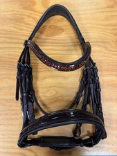 Halter Ego Brown Patent Leather Double Bridle. Size Full.