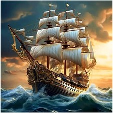 Ships Diamond Art Kits for Adults - 5D Full Drill Round Diamond Painting Kit f