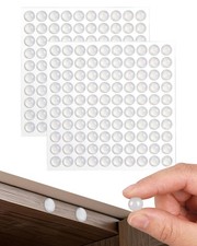 200PCS Clear Silicone Cabinet Door Bumpers, Self Adhesive Soft Rubber Sound D...