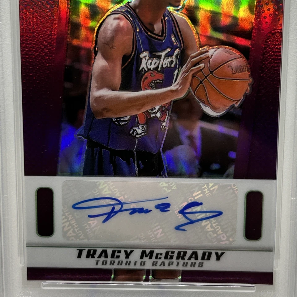 Prizm Deca Tracy McGrady 2024 automático púrpura Prizm/35 PSA 10 Pop 2 Foto 3 de 4