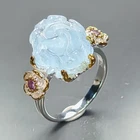 Vintage ring Natural Aquamarine Ring 925 Sterling Silver Size 7 /R473660
