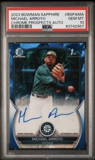 2023 Michael Arroyo 1st Bowman Chrome Auto Blue Sapphire PSA 10 Gem Mariners