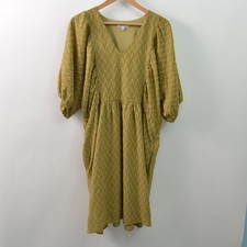 Ophelia Roe Dress Womens 1X Pockets Lined V-Neck Polyester Midi