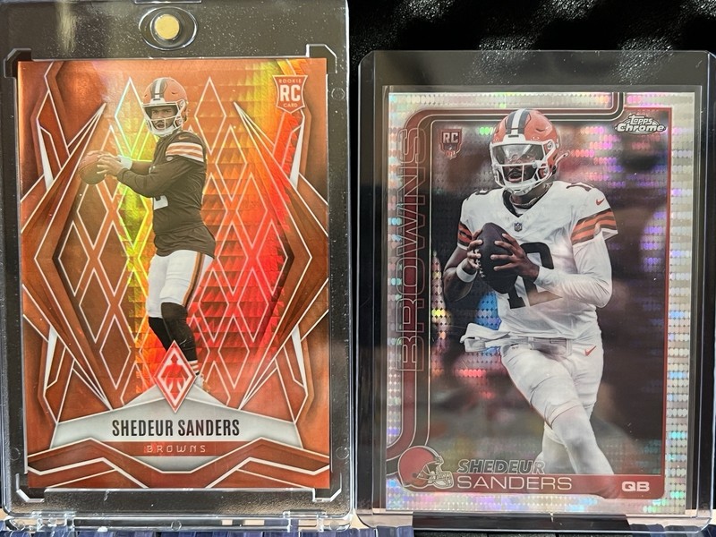 2025 Phoenix Shedeur Sanders /99 Rookie Orange Hyper & Topps Chrome Hyper RC