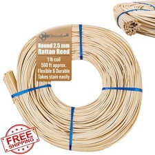 2.5mm Round Rattan Reed 1 Pound Coil Basket Weaving Wicker Repair