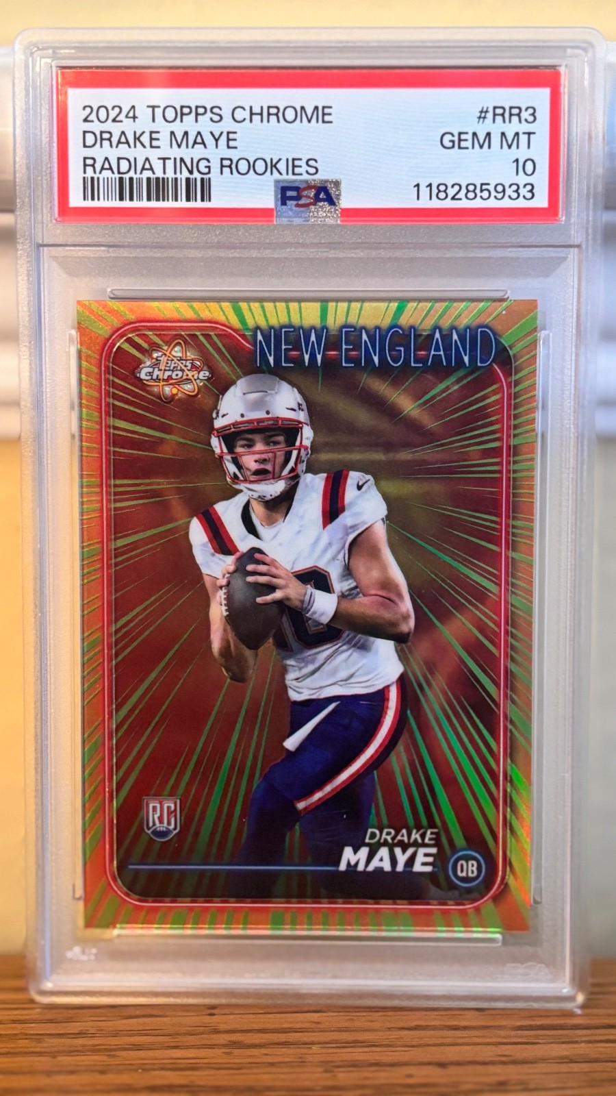 Drake Maye Topps Chrome Radiating Rookies #RR3 Base