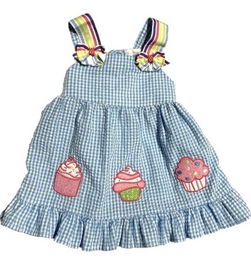 Emily Rose Seersucker Applique Cupcakes Dress 12 Months