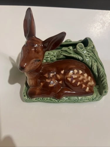 VINTAGE 50’s Shawnee Pottery USA 766 Spotted Baby Deer Planter -Excellent Cond!!