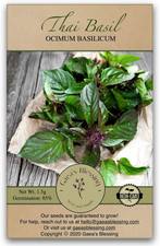 Thai Basil Seeds - Non-Gmo - with Easy to Follow Planting Instructions - Open-Po