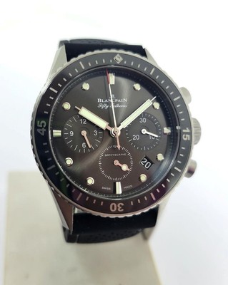Mens Blancpain Fifty Fathoms Bathyscaphe Chronograph 43MM Grey Dial* EXLNT