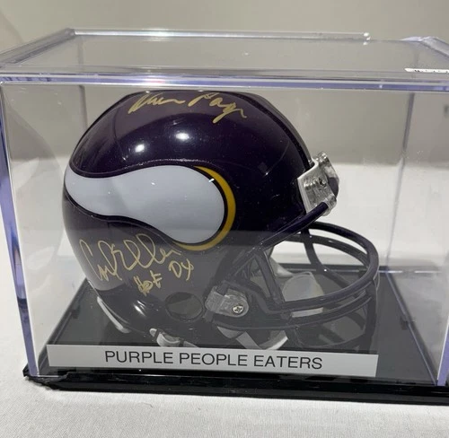 Minnesota Vikings Purple People Eaters Signed Mini Helmet PSA/DNA M69760