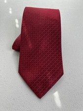 Tommy Hilfiger Red Geometric Pattern 100% Silk Made in USA Tie NWOT