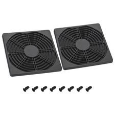 150mm Cooling Fan Filter with Screw, 2 Pack ABS Ventilator Grill Guard, Black