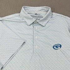 Boston Scott Golf Polo Shirt Men Large Skull Geometric AOP Skeleton Tech