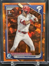 Carter Mathison 2024 Bowman Draft 1st Bowman Orange Sapphire /25 #BDC-127