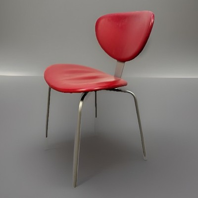 Calligaris Stuhl Rot Chrom Leder Vintage Gebrauchsspuren Italian Design