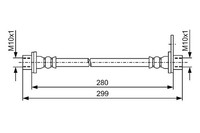 Bosch Bremsschlauch Hinterachse, Innen, Links U.A. FüR CitroËN, Mitsubishi
