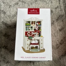 2022 Hallmark Keepsake Ornament MRS. CLAUS'S SEWING CABINET - Artist Signed