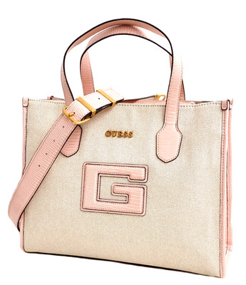 Guess Women's Bag Shoulder Top Handle Bag G Status Natural/Light Rose New