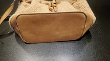 Tan Sherpa Fleece Tote Bag Cozy Winter Shoulder Purse Soft Plush Bag
