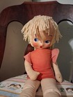 Vintage Soft Cloth Girl Doll With Painted Face 25” — photo 10