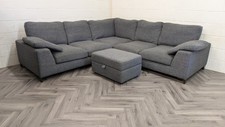 DFS Euphoria Black Corner Sofa & Footstool - RRP £1,948 - Delivery Available