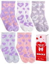 Women Fuzzy Fluffy Socks Thick Warm Winter Soft Cozy Plush Fleece Sleep Home ...