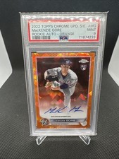 2022 Topps Chrome Sapphire Mackenzie Gore Orange Refractor Auto /25 PSA 9