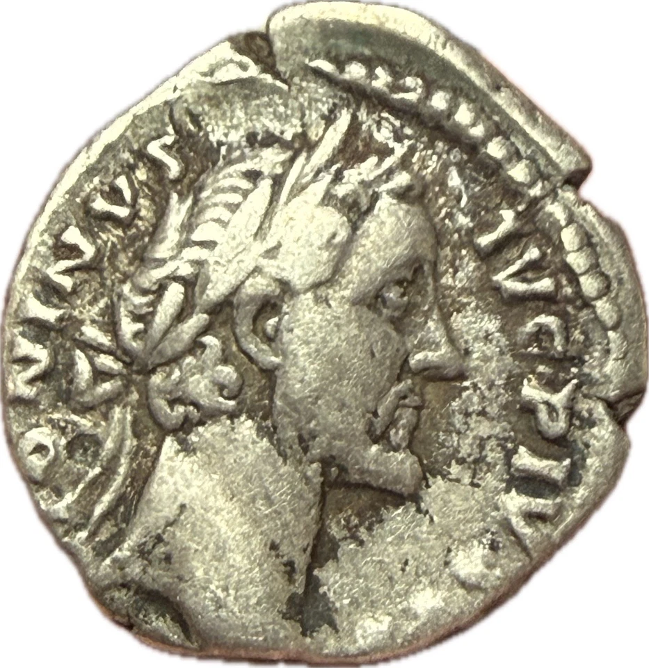 Antoninus Pius AR Ancient Silver Denarius Coin. Rome Mint. Temple. - Image 2 of 4