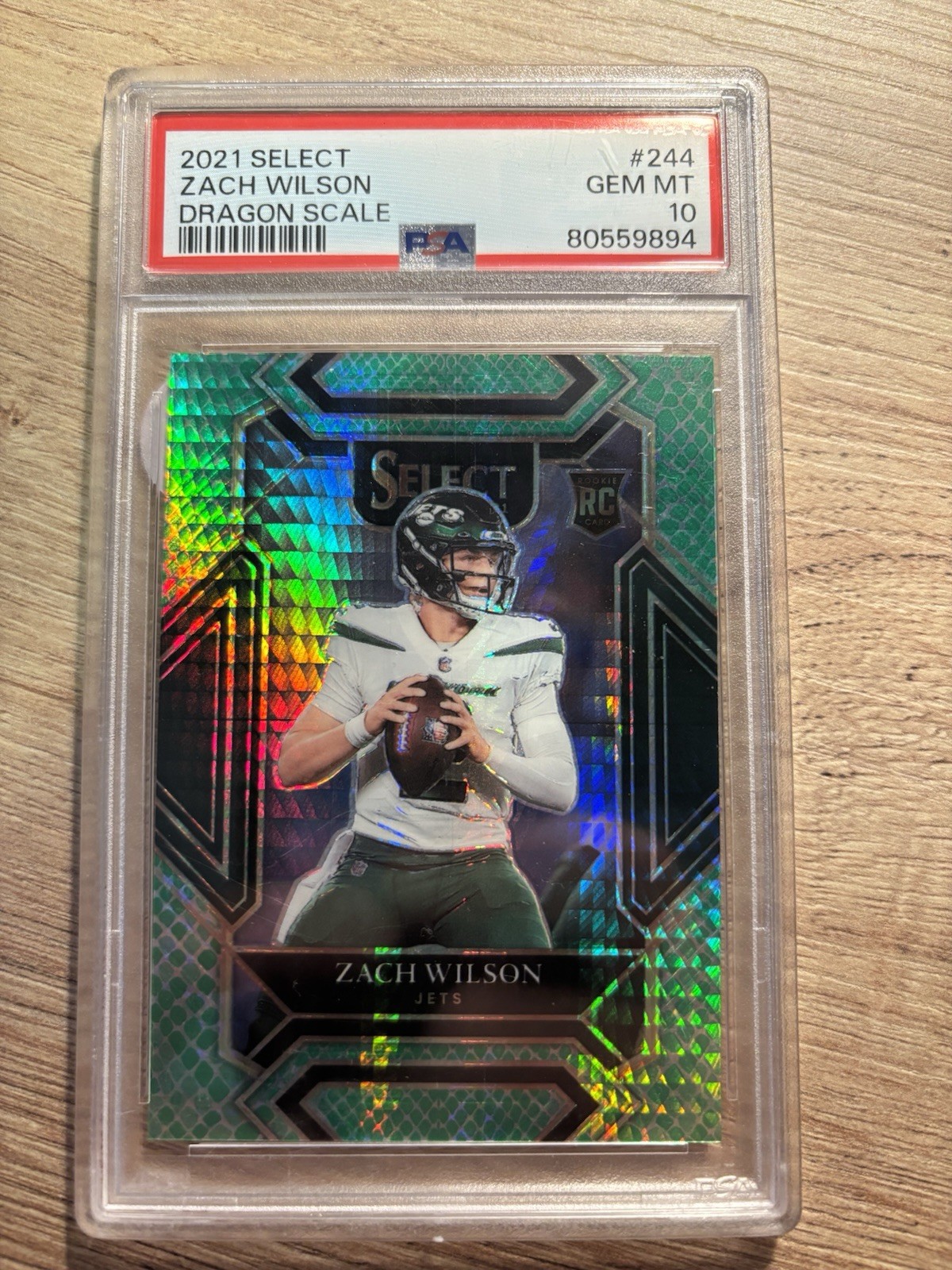 2021 Panini Select - Club Level Zach Wilson #244 Dragon Scale Prizm /89 (RC)