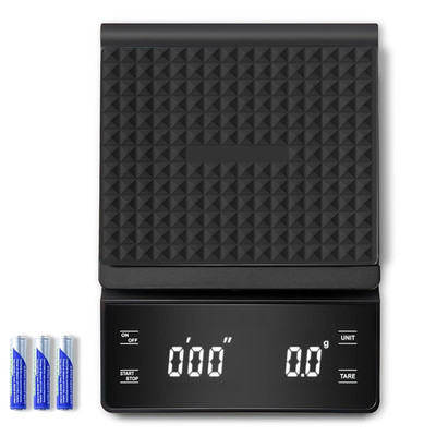 High Precision Coffee Scale with Timer, 3Kg/0.1G, Batteries Included