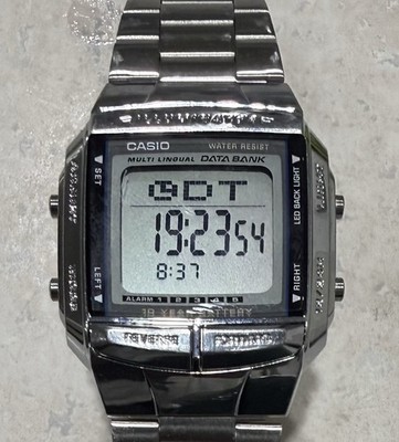 Casio Data Bank Multi Lingual Digital Wristwatch Water Resist 