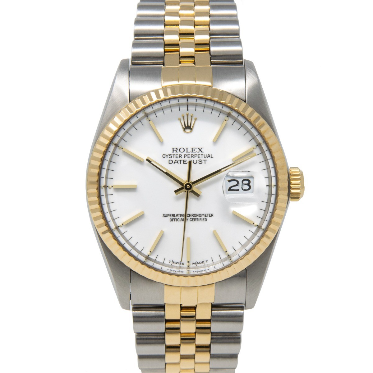 Rolex Datejust 36 Steel & Yellow Gold 16013 White Index