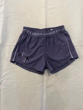 Under Armour Girls UA Tech Play Up Logo Shorts Purple Youth Medium YM