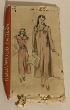 1930s 1940s VTG Hollywood Sewing Pattern 1189 Nightgown