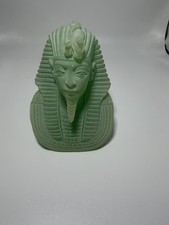 "Vintage Egyptian Revival King TutBust - Green Resin DecorativeFigure"