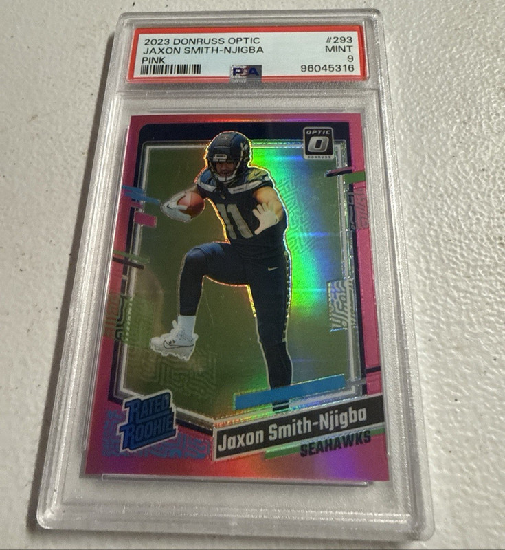 Panini 2023 Donruss Optic Rated Rookie Pink Prizm #293 Jaxon Smith-Njigba PSA 9