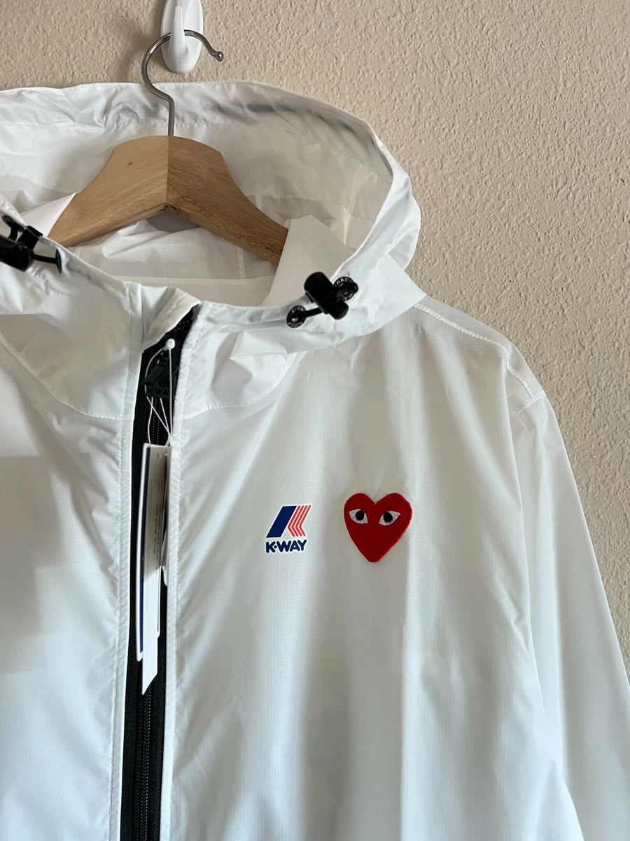 Comme des Garcons Play K-Way Le Vrai 3.0 Leon Jacket White Size XL | eBay