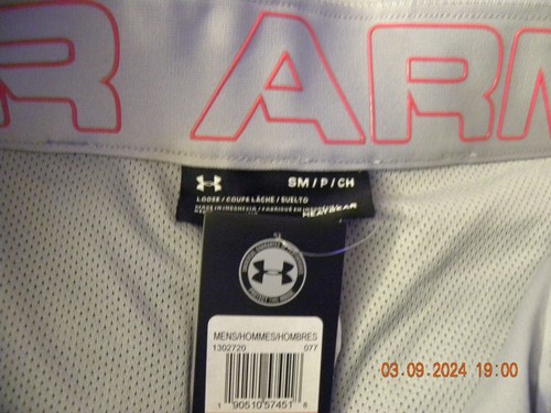 Neu mit Etikett Under Armour HeatGear Baseballhose grau mit roten Paspeln Relax Fit Herren Größe S - Bild 4 von 13