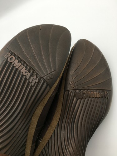 Scarpe zoccoli Romika Nahla 04 in pelle marrone con zeppa e tacco taglia 40/8,5-9 US - Foto 10 di 10